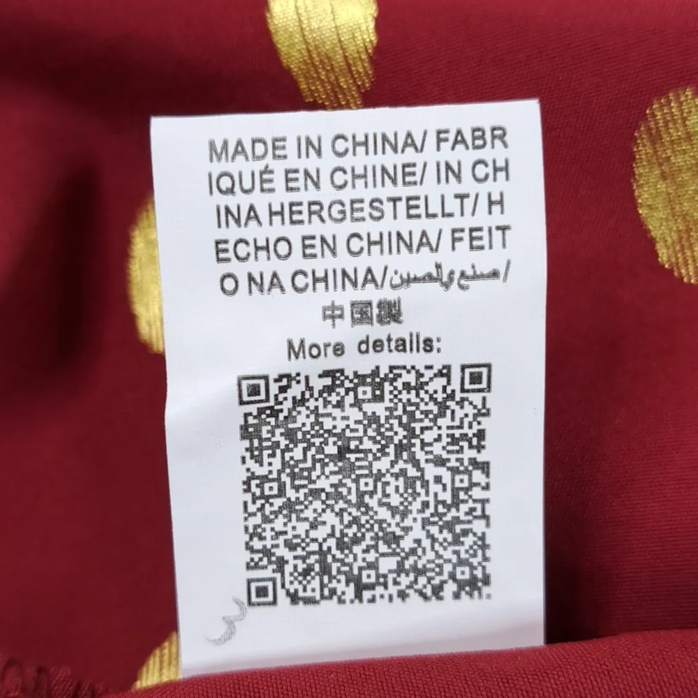 SHEIN Gold Dots Burgundy Red Tunic Size XL US 12 - Picture 15 of 15